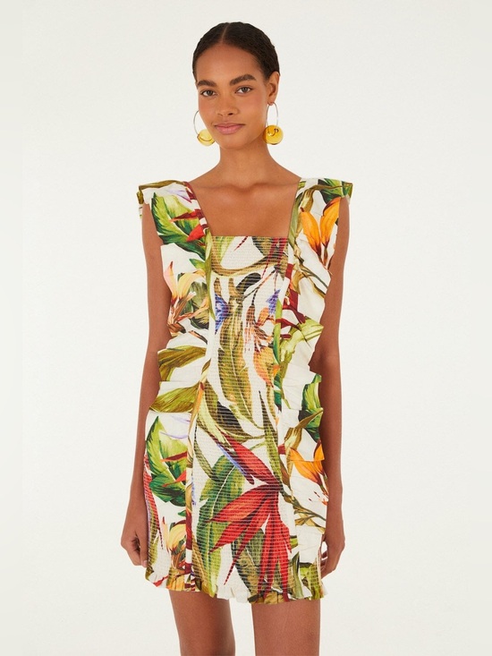 FARM Rio Dresses & Skirts - Sand Florart Short Sleeve Mini Dress by Farm Rio - DC